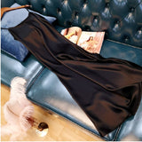 2022 Summer Women Long Satin Slip Dress Spaghetti Strap Elegant Lady Sexy Satin Party Dress Plus Size