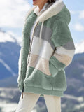 Women's Loose Plush Multi-color Hooded