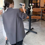Gray Blazer Women's Autumn Small Man 2025 New Korean Version Of High-End Fried Street Casual Plus-Size