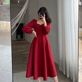 Sleeve Retro Black Sexy Dress Casual Long Sleeve Dresses Kawaii Clothes Women Party Clothing Harajuku Korean Female