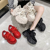 Bottom Dad Shoes Female 2025 Spring And Autumn New Running Shoes Korean Version Tide Sports Style Casual Shoes Fashion Women's