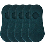 pieces = 5 pairs Women Invisible Solid Color Socks Slippers Ladies Polyester Cotton Non-slip Silicone Ankle Socks