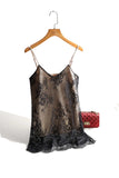 Lace Spaghetti Strap Top Women Halter V Neck Basic Cami Sleeveless Satin Silk Tank Tops 2021 Summer Camisole Plus