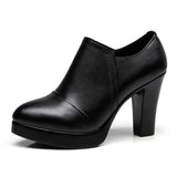 Mouth Single Shoes 2023 Autumn Korean Version Pointed Thick Heels For Ladies Waterproof Platform Size 40-43 Women's