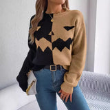Shooting Autumn And Winter Halloween Ghost Pumpkin Bump Color Long-Sleeved Jacket Sweater Women's