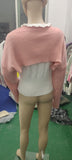 Zingj P Sexy Solid Color Ultra Short Long-Sleeved Sweater Coat-Outfit