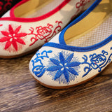 Zingj Heel Single Shoes Blue And White Porcelain Shallow Mouth Beef Tendon Bottom Embroidered Cloth Women's Shoes Mother Shoes