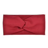 Women Headband Turban Solid Color Girls Knot Hairband Hair Accessories Twisted Ladies Makeup Elastic Hair Bands