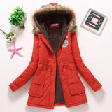 New Winter Padded Coats Women Cotton Wadded Jacket Medium Long Parkas Thick Warm Hooded Quilt Snow Outwear