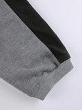 Patchwork Striped Crew Sweatshirt- Outfit