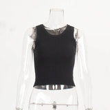 Vest Women 2025 Summer Solid Color Repair Thread Inside The Top Wearing Short Y2K