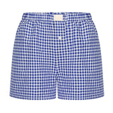Summer New Ladies Leisurely Comfortable High-Waisted Broad-Legged Retro Lattice