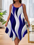 2025 Summer Fashion Swing Shoulder Strap Print Lady Large Size Dress Random