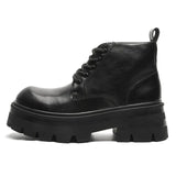 Zingj Boots Men In Autumn And Winter Increased Tooling Locomotive Wind Super Fire Leather Boots Big Head Advanced Sense Ankle Boots