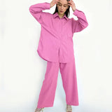 Women Linen Shorts 2 Piece Set Casual Oversize Shirts And Wide Leg Shorts Suits Loungewear Solid Summer Loose