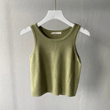 2021 Women Sleeveless Knitted Tube Tops Female Tank Tops Korean Chic Ladies Crop