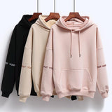 Women Thick Warm Hoodies fleece jackets woman Girls Pullover Long Sleeve Loose Plush Hoodie Teenagers Autumn Winter