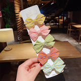 New Girls Cute Plaid Print Star Hairpins For Kids Children Sweet Headband Hair Clips Barrettes Fashion Bow