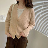 Zingj And Winter New Style Cashmere Fashionable Loose-Fitting V-Neck French Sweater Korean Version Knitted Cardigan Jacket