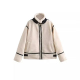 Autumn And Winter New Lamb Wool Coat Female Motorcycle Fur Integrated Locomotive Thickened Coat