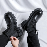 Zingj Martens Men's High Gang British Style Chelsea Boots Casual Men's Shoe Tide Boots