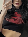 Eye Print Baby Crop Top- Outfit