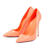 Jelly Orange Shoes Women Sexy Extremely High Heels Pointed Toe Slip On Stiletto Chic Pumps Ladies Party Wedding