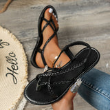 Zingj Sandals Women 2024 Summer Round Toe Pedal Casual Plus Size Beach Women's