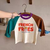 T Shirts Spring Autumn T-shirt for Kids Long Sleeve Girls Tops Boys Tees 1-10years School Baby Blouse Toddler