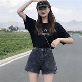 Fashion Summer Mini Casual High Waist Sexy Women's Jeans Short Pants Denim Shorts Distressed Hot Vintage Aesthetic