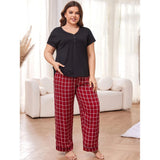 Zingj Size Pajamas Female Spring And Summer Fat Mm Short-Sleeved Pants Large Size Home