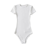 Zingj Summer's New Tight Elastic Round-Neck Short-Sleeved T-Shirt Slim And Solid Color Bottom