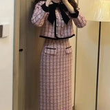 Elegant Lady Suit Dress Set for Women Autumn Spring New French Style Skirt Two-Piece Autumn Date Outfit Female 2 Piece