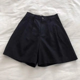 Literary And Art Cotton Shorts Women Summer Thin Hemp High Waist Small Man Broad Legs Leisure A Word Five-Point