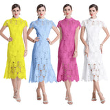 Sister Fan 2025 Round Collar Short-Sleeved Water-Soluble Lace Hollow