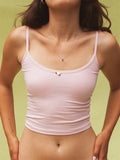 Women Sleeveless Strap Camis Crop Tops O-Neck Skinny Y2K Lace Bow Patchwork Tank Slim Fit Mini Vest Summer