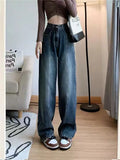 Women Denim High Waist Straight Loose Casual Jeans 2023 Fall Winter Streetwear Harajuku Retro Full-length Hot Sale