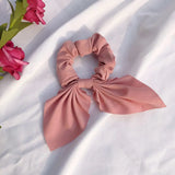 Color Women Hair Scrunchie Bows Ponytail Holder Hairband Bow Knot Scrunchy Girls Hair Ties Hair
