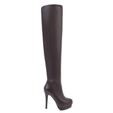Over The Knee Boots Women's Winter Boots 13CM High Heels Long Boots Round Zipper Shoes Woman Black