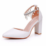 Cm Thick Heel Sandals Beaded Sous-Suded Women's Shoes Spring Women's Shoes Light-Mouthed Fashion Thick Heel