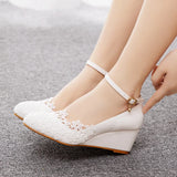 Cm Low Heel Pedicles Thin High Heel Women's Shoes Slope Heel High Heel Casual Shallow Buckle Round Head Single Shoe