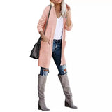 Zingj 2024 Women's Knitting Pocket Cardigan Long Sleeve Casual Knit Loose Sweater Sweater Coat Women-Outfit