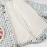Plaid Heart Patchwork Pocket Puffer Jacket- Outfit