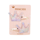 Glitter Cartoon Cartoon Love Heart Crown Hair Clips For Girls Handmade Hairpins Boutique Barrette Kids Hair