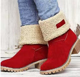 Zingj And Winter 35-43 Large Size Low Tube Plus Velvet Warm Thick With Students Leisure Flat Women's Boots- Outfit