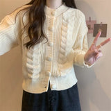 Autumn And Winter New Simple Literature And Art Lazy Sweater Coat Gentle Wind Loose Twist Thickened Knitted