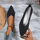Large-Size Tip Flat Bottom Shallow Single Shoes Women Casual Flying Breathable Four-Season Work