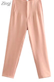 Women Pants High waist Pants Black White Pink Casual Trousers Woman Summer Fashion Trouser Funky Streetwear