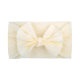 New Cotton Solid Baby Headband For Cute Girls Kid Wide Bow Knot Turban Elastic Hairbands Handmade Headwear Hair