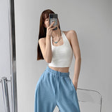 Halter Camisole Tank Top Women U-Neck Sexy Tanks Camis Skinny Backless sports Corset Tee Shirt Femme Tops